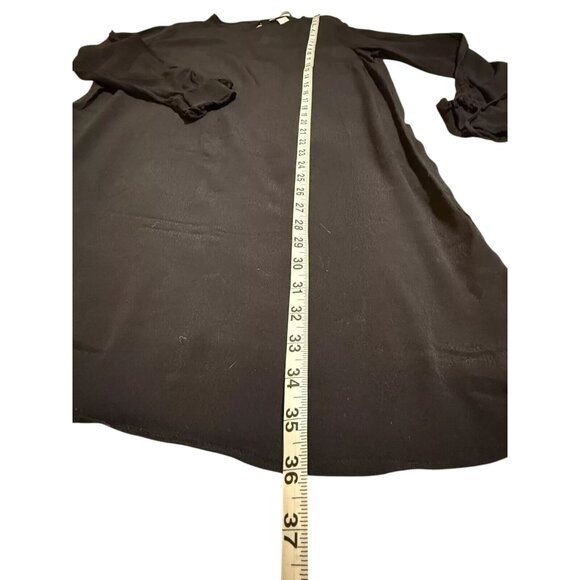 H&M Black Long Sleeve Shift Dress Womens Size 6 Boho Chic Lightweight - Picture 4 of 5